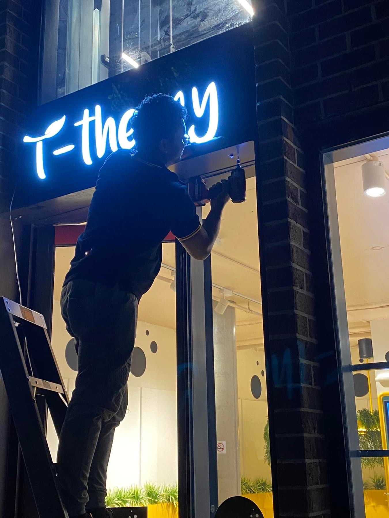 T-Theory Sign Installation